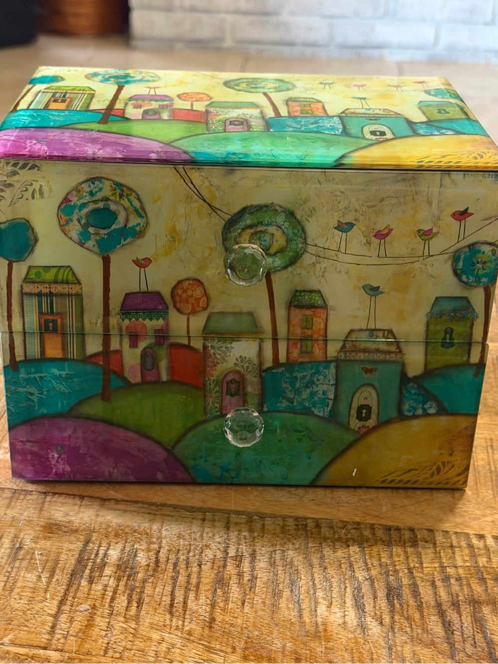 Kandy Myny Daydreams 2 Drawer Jewelry Box Jay Companies Whimsical Folk Art Glass